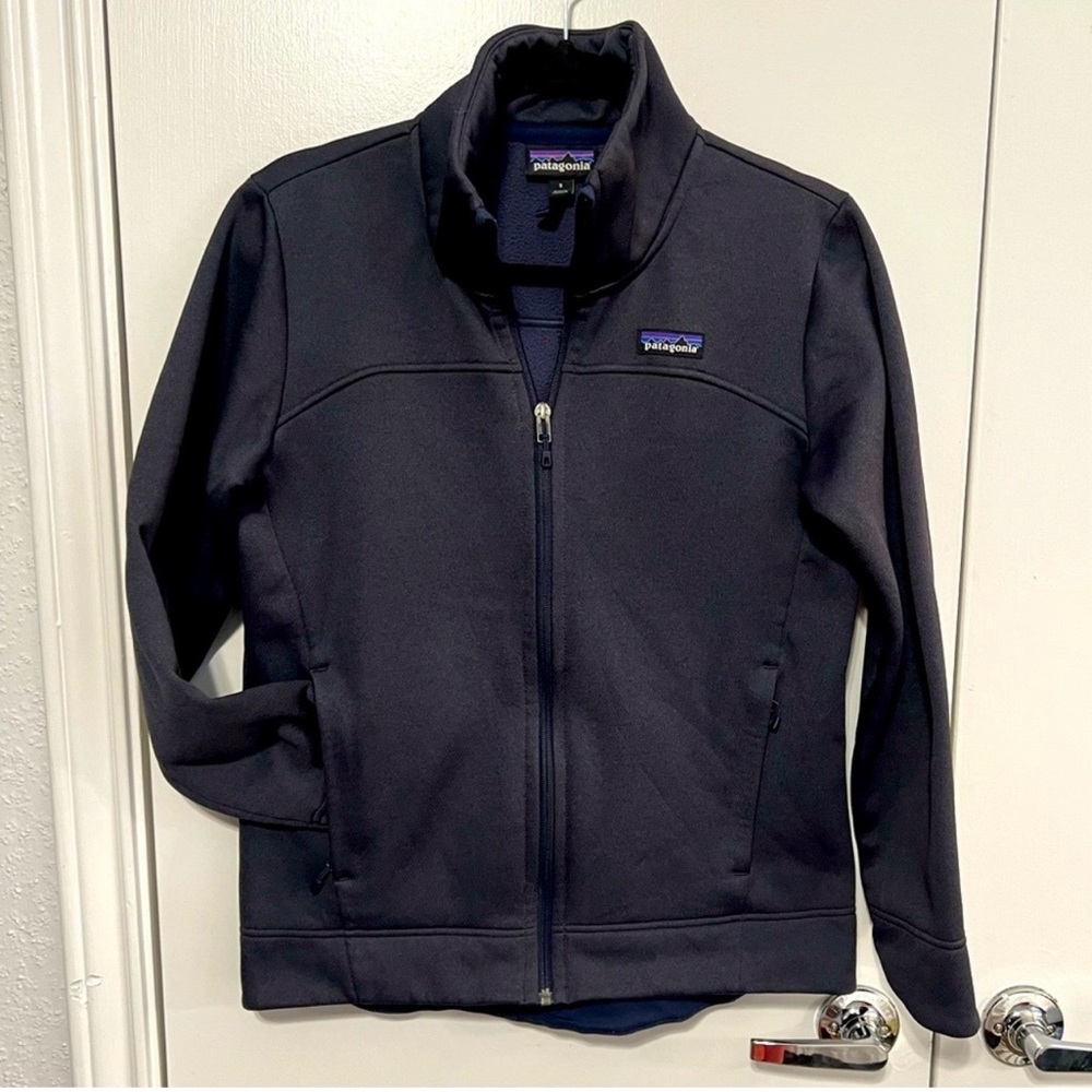 Patagonia Navy Blue Soft shell Full-Zip Jacket Sz S EUC